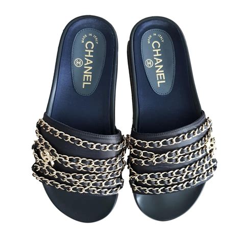 chanel satin sandals|Chanel sandals men.